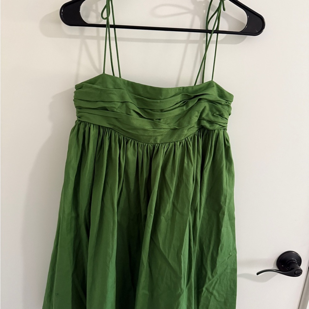 Reformation Strapless Green Dress